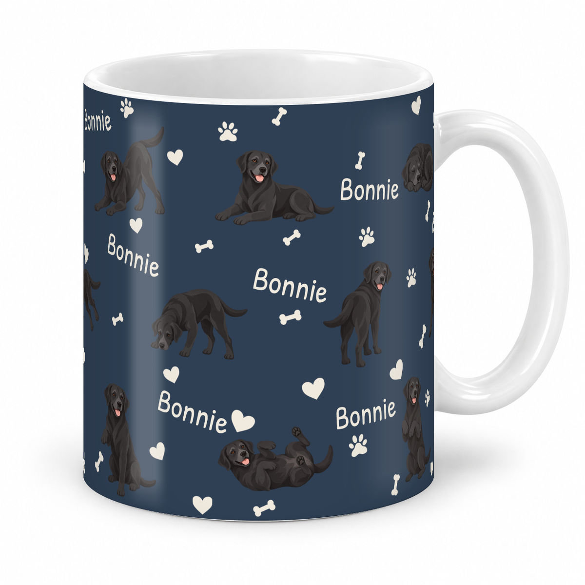 Labrador Retriever personalized name mug — Deep Navy Studio