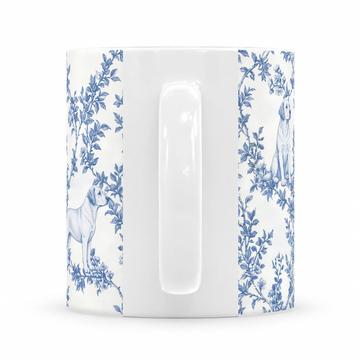Labrador Retriever toile mug — Blue Handle View