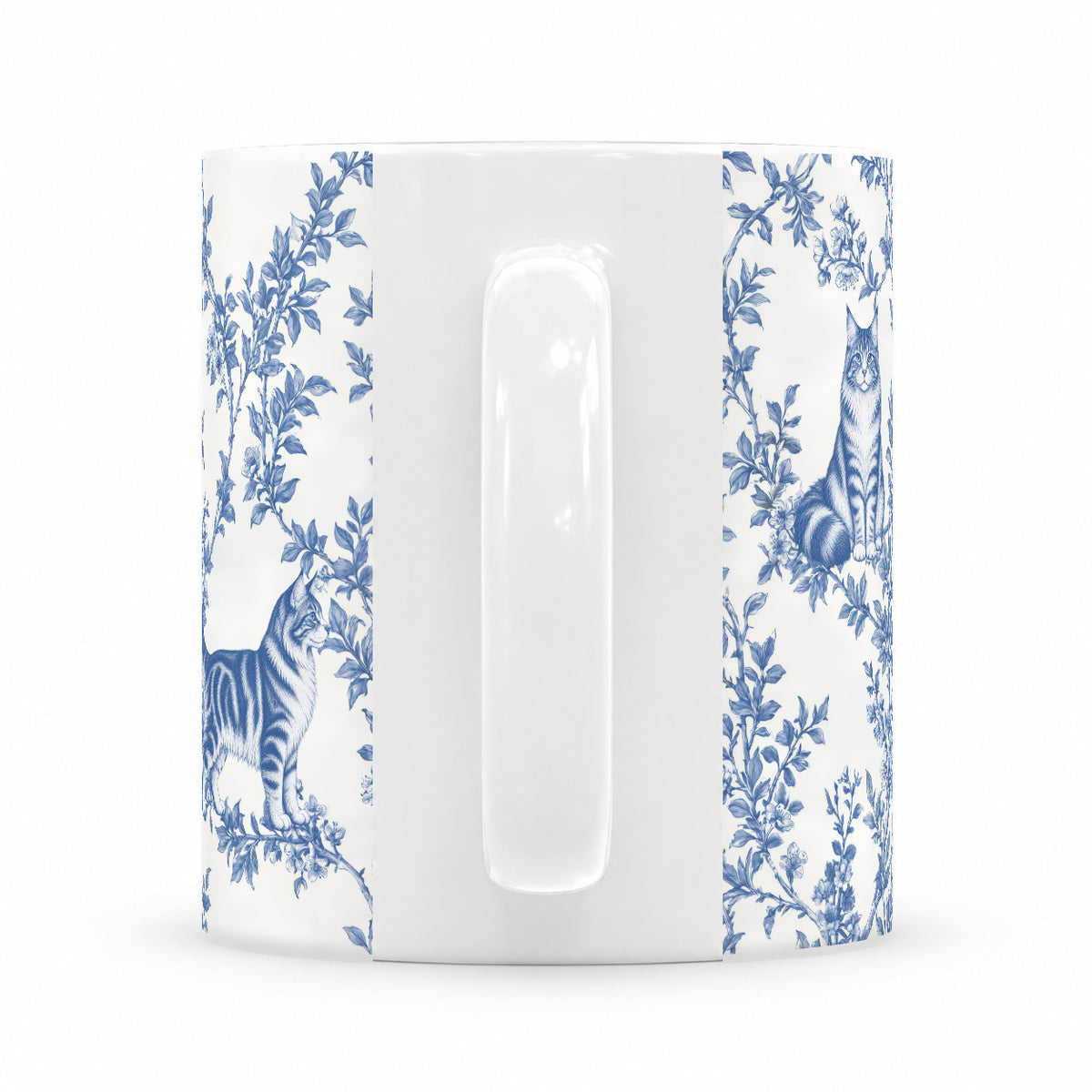 Maine Coon toile mug — Blue Handle View