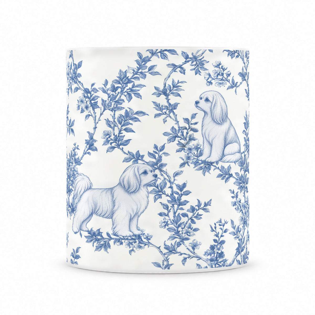 Maltese toile mug — Blue Front View
