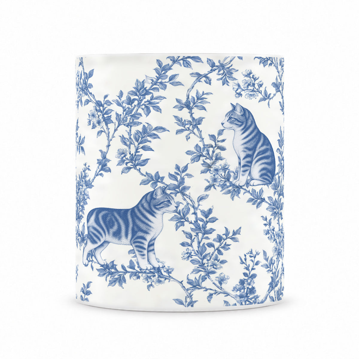 Manx toile mug — Blue Front View
