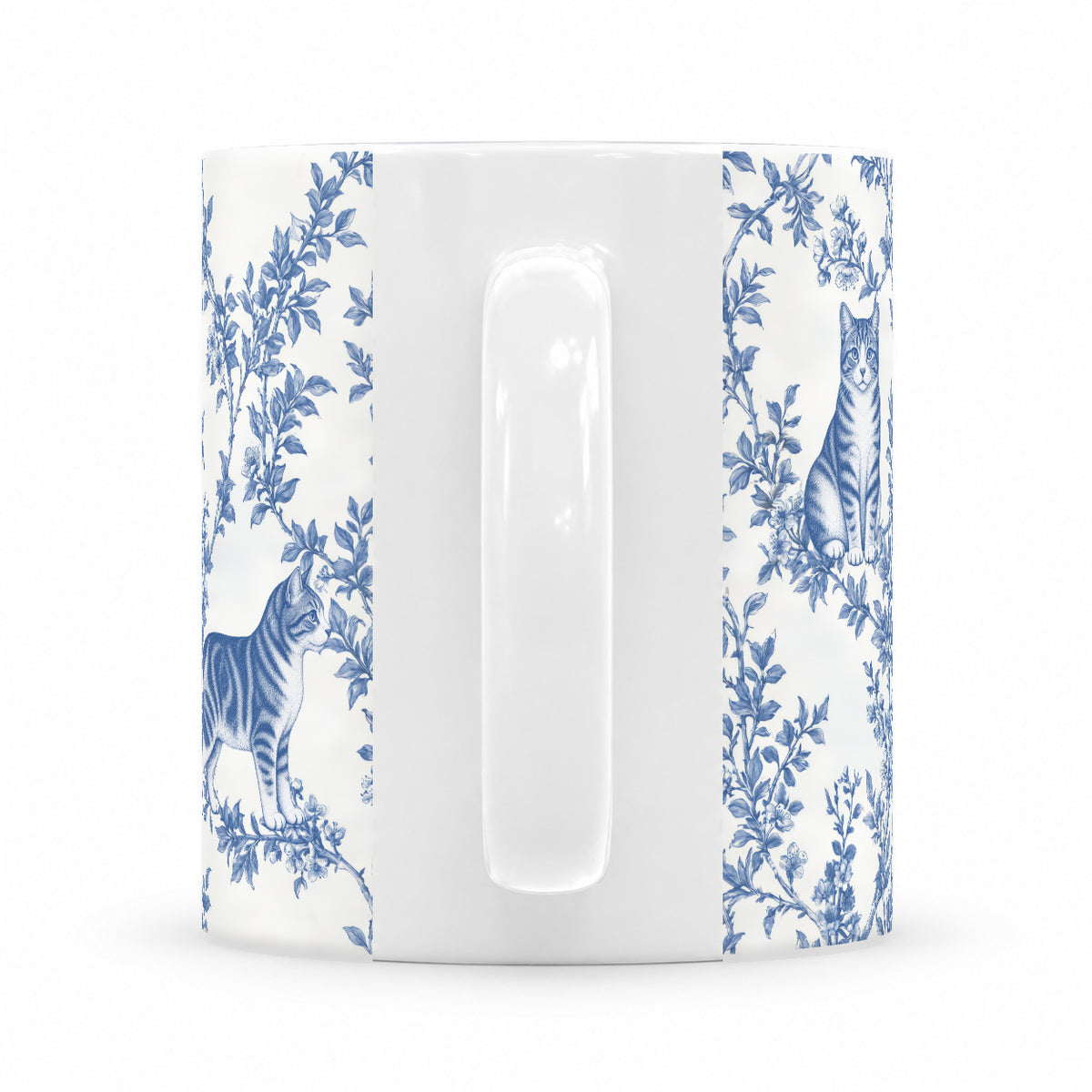 Manx toile mug — Blue Handle View