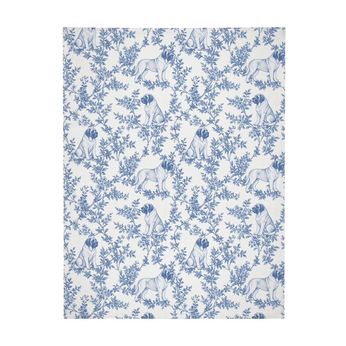 Mastiff toile de Jouy blanket - Blue Blanket Flat