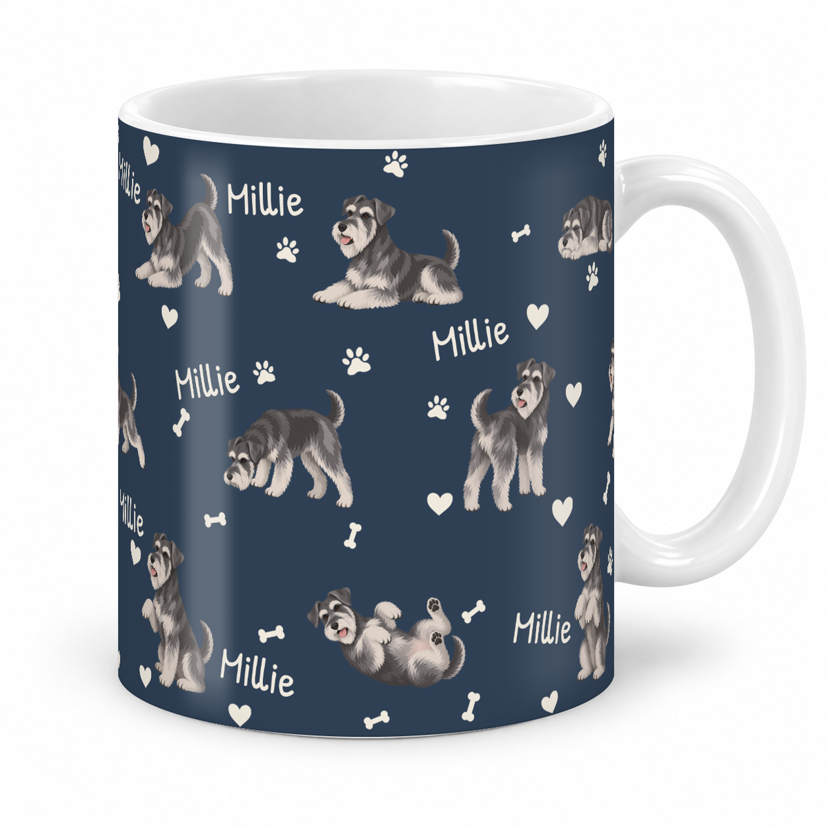Miniature Schnauzer personalized name mug — Deep Navy Studio