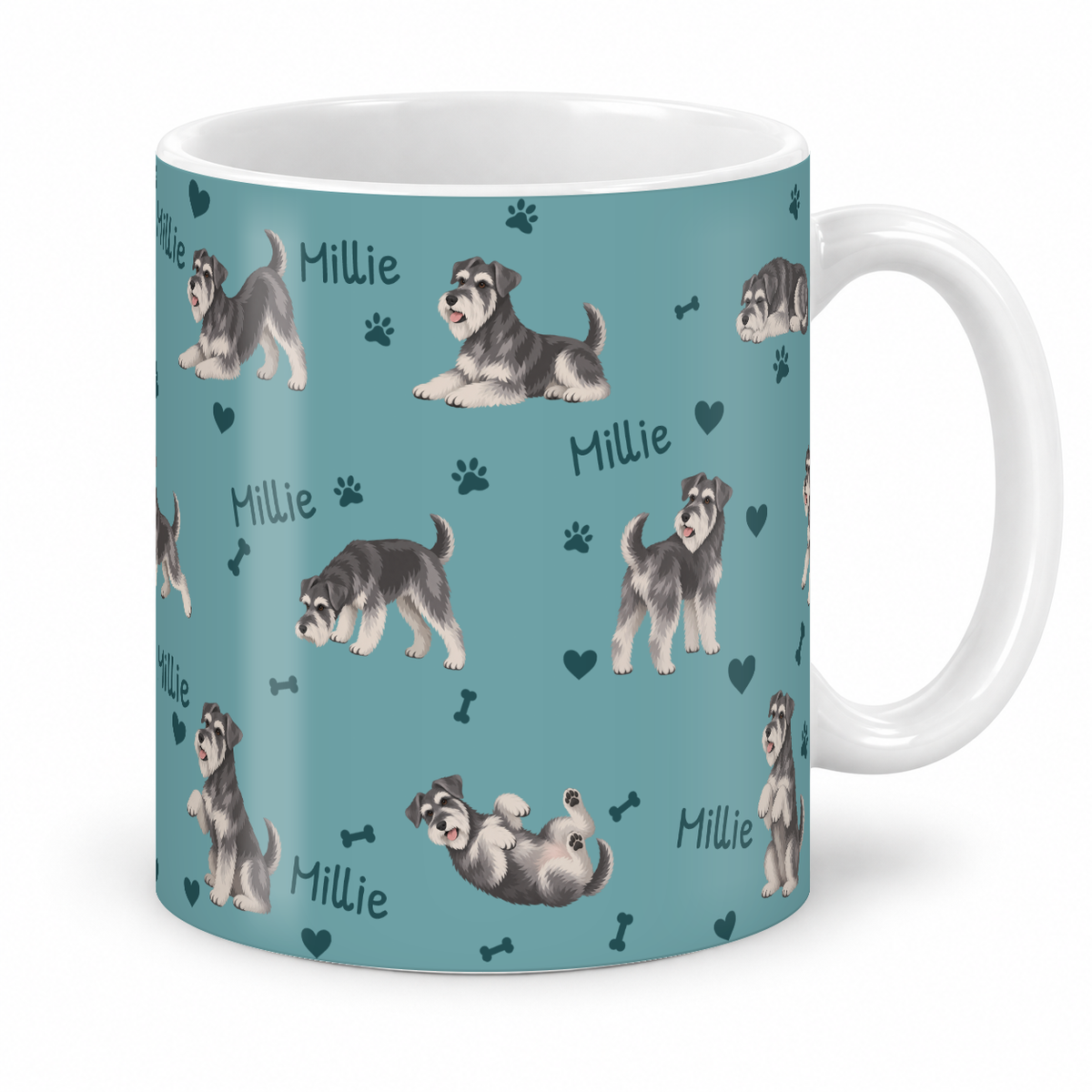 Miniature Schnauzer personalized name mug — Muted Teal Studio