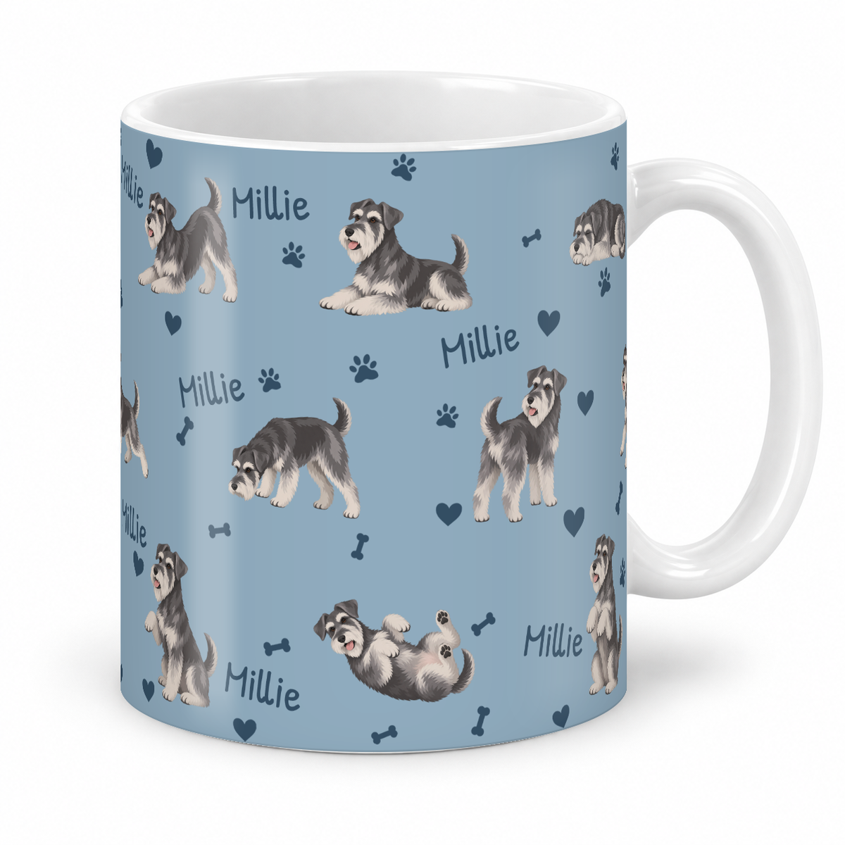 Miniature Schnauzer personalized name mug — Dusty Blue Studio