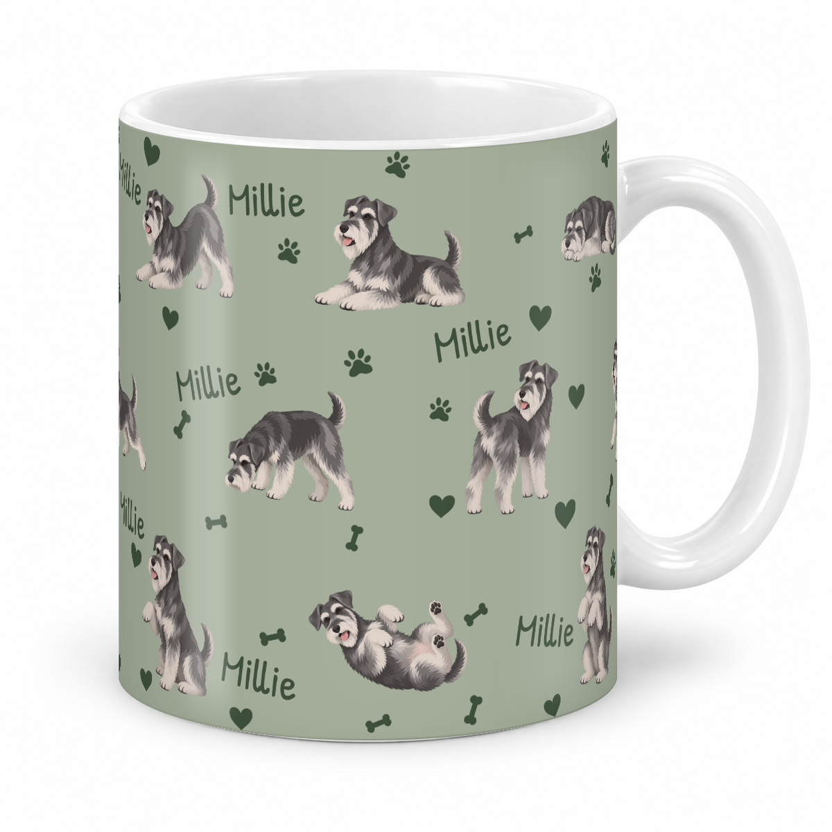 Miniature Schnauzer personalized name mug — Soft Sage Studio