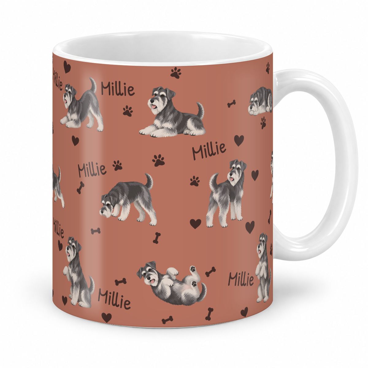 Miniature Schnauzer personalized name mug — Muted Terracotta Studio