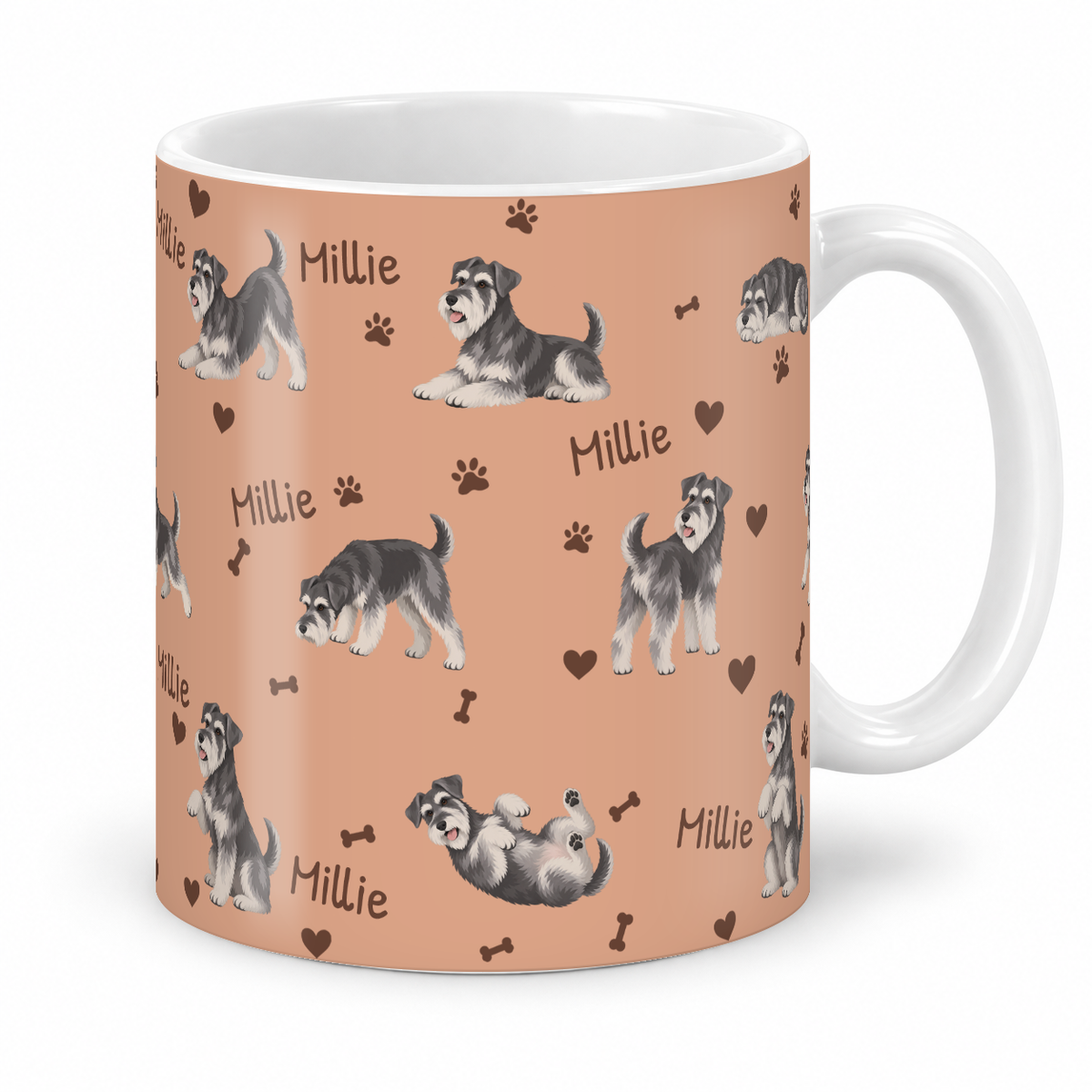 Miniature Schnauzer personalized name mug — Peach Studio