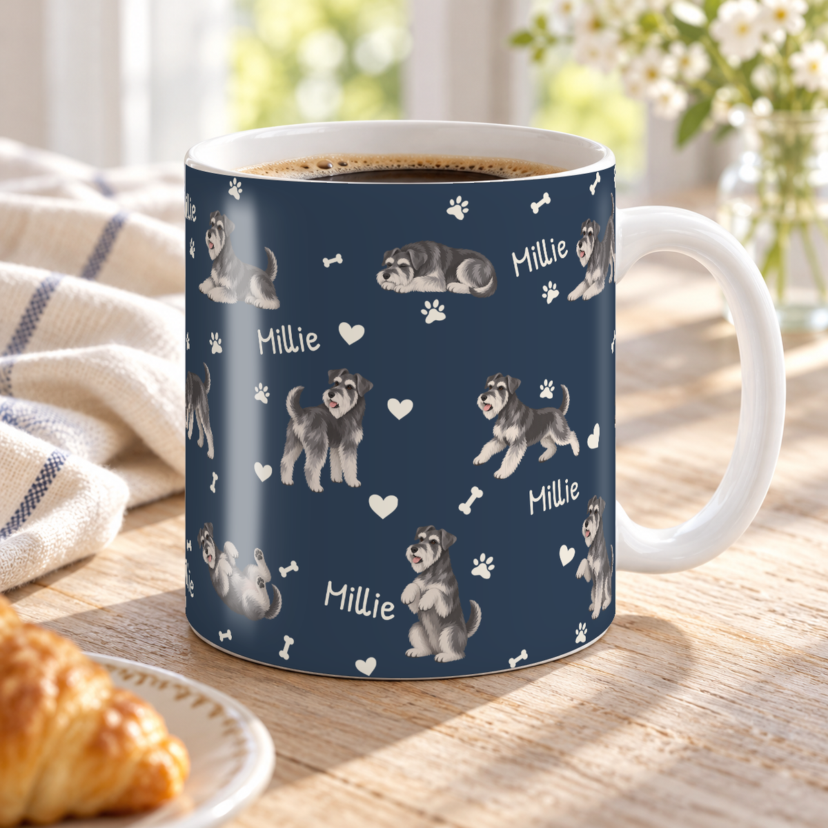 Miniature Schnauzer personalized name mug — Deep Navy Lifestyle