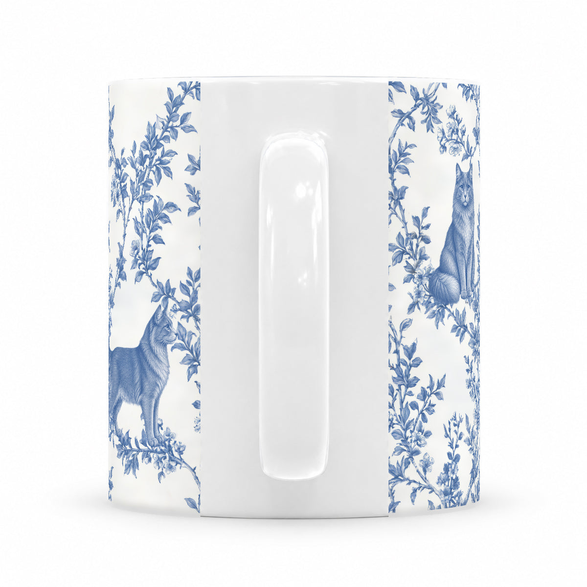 Nebelung toile mug — Blue Handle View