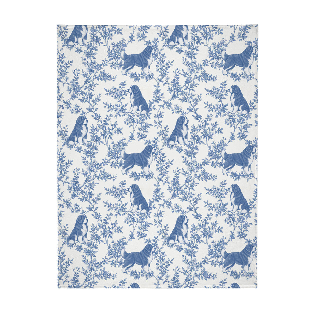 Newfoundland toile de Jouy blanket - Blue Blanket Flat