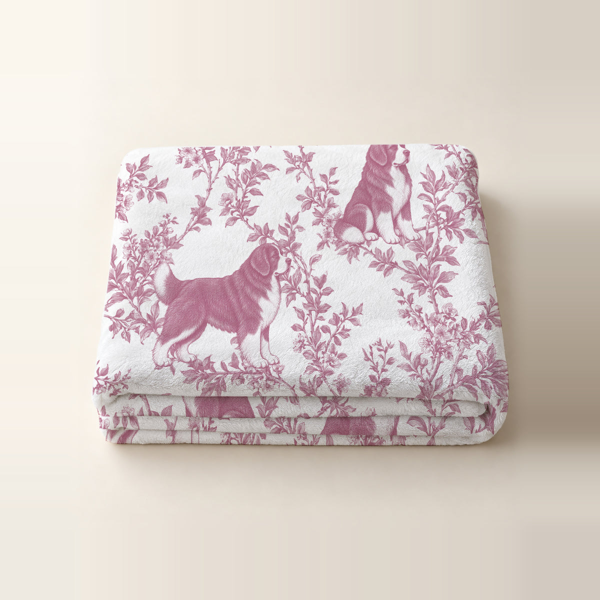 Newfoundland toile de Jouy blanket - Pink Thumbnail