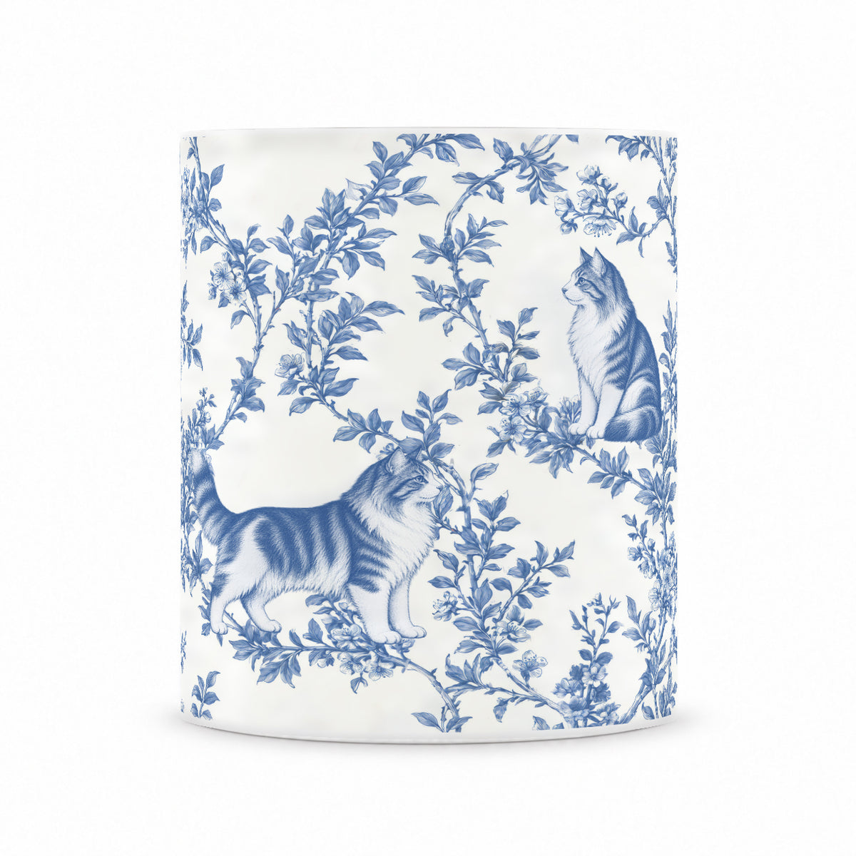 Norwegian Forest Cat toile mug — Blue Front View