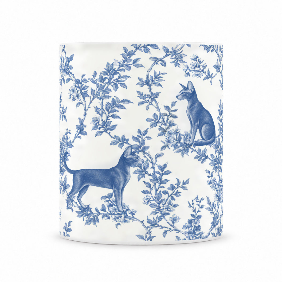 Oriental toile mug — Blue Front View
