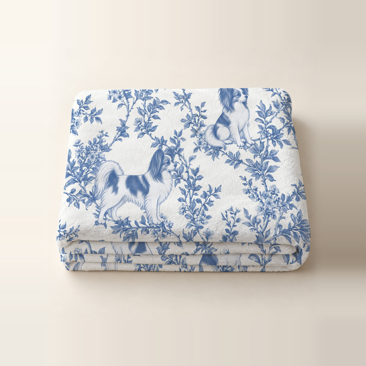 Papillon toile de Jouy blanket - Blue Blanket Folded Studio