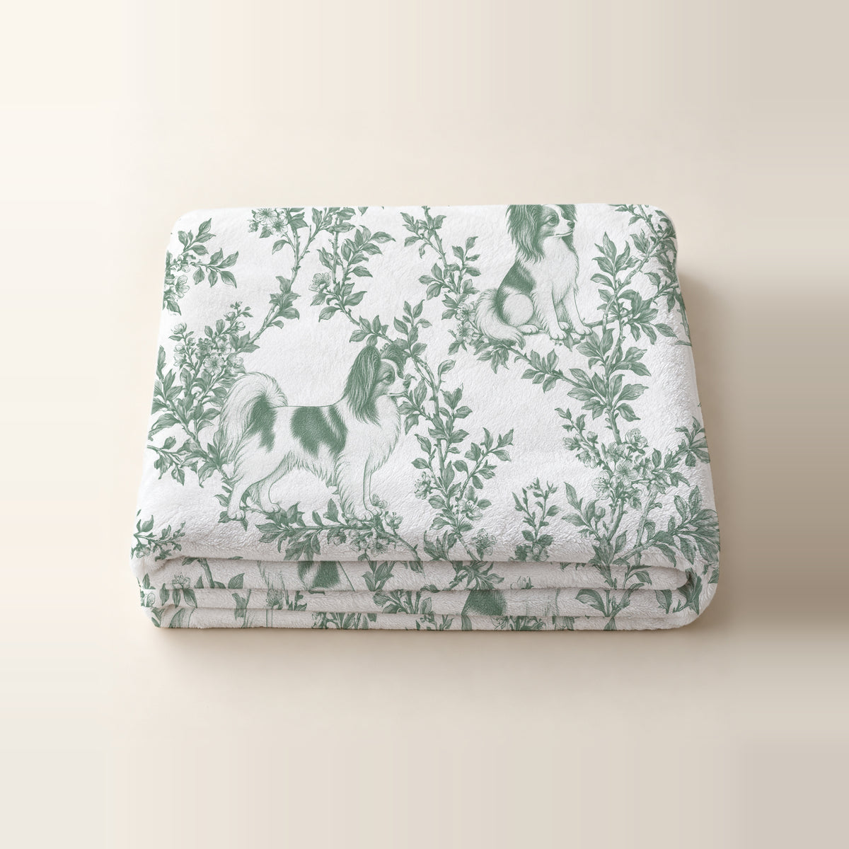 Papillon toile de Jouy blanket - Green Thumbnail