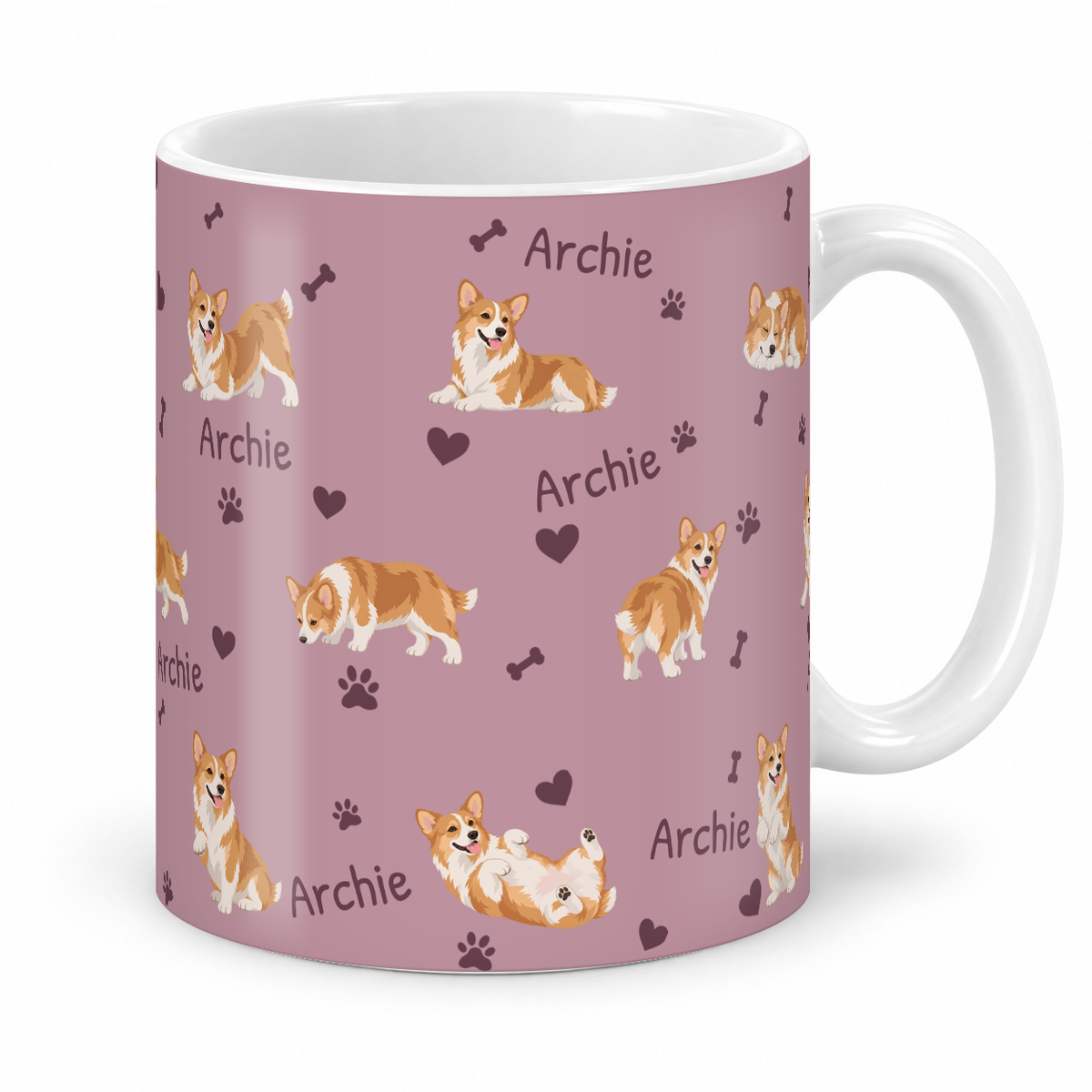 Pembroke Welsh Corgi personalized name mug — Dusty Rose Studio