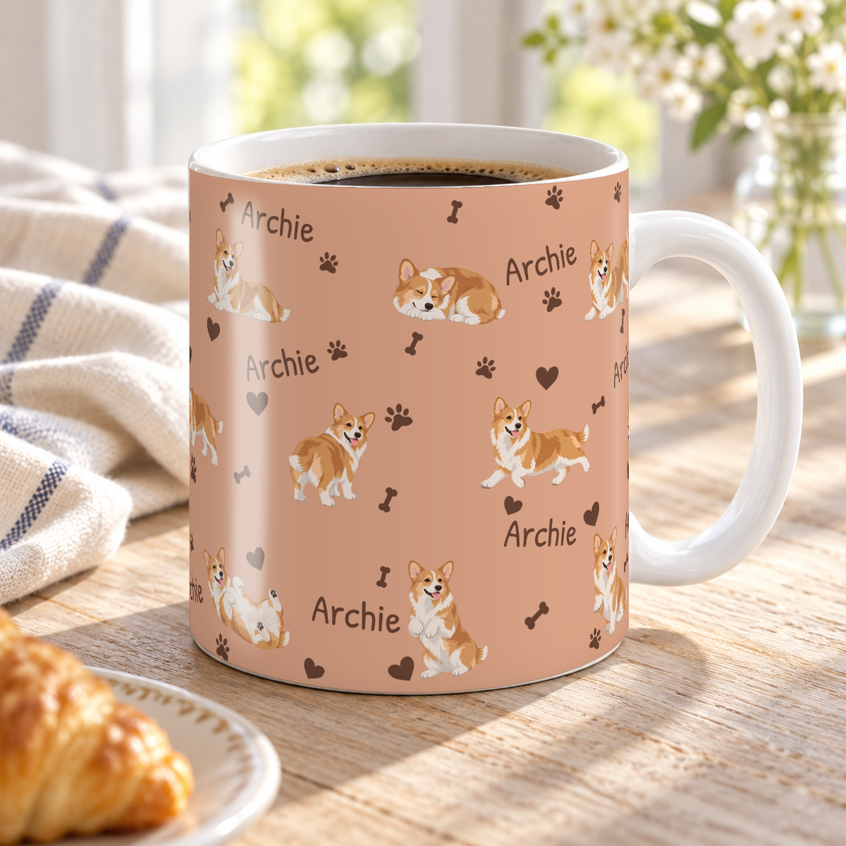 Pembroke Welsh Corgi personalized name mug — Peach Lifestyle