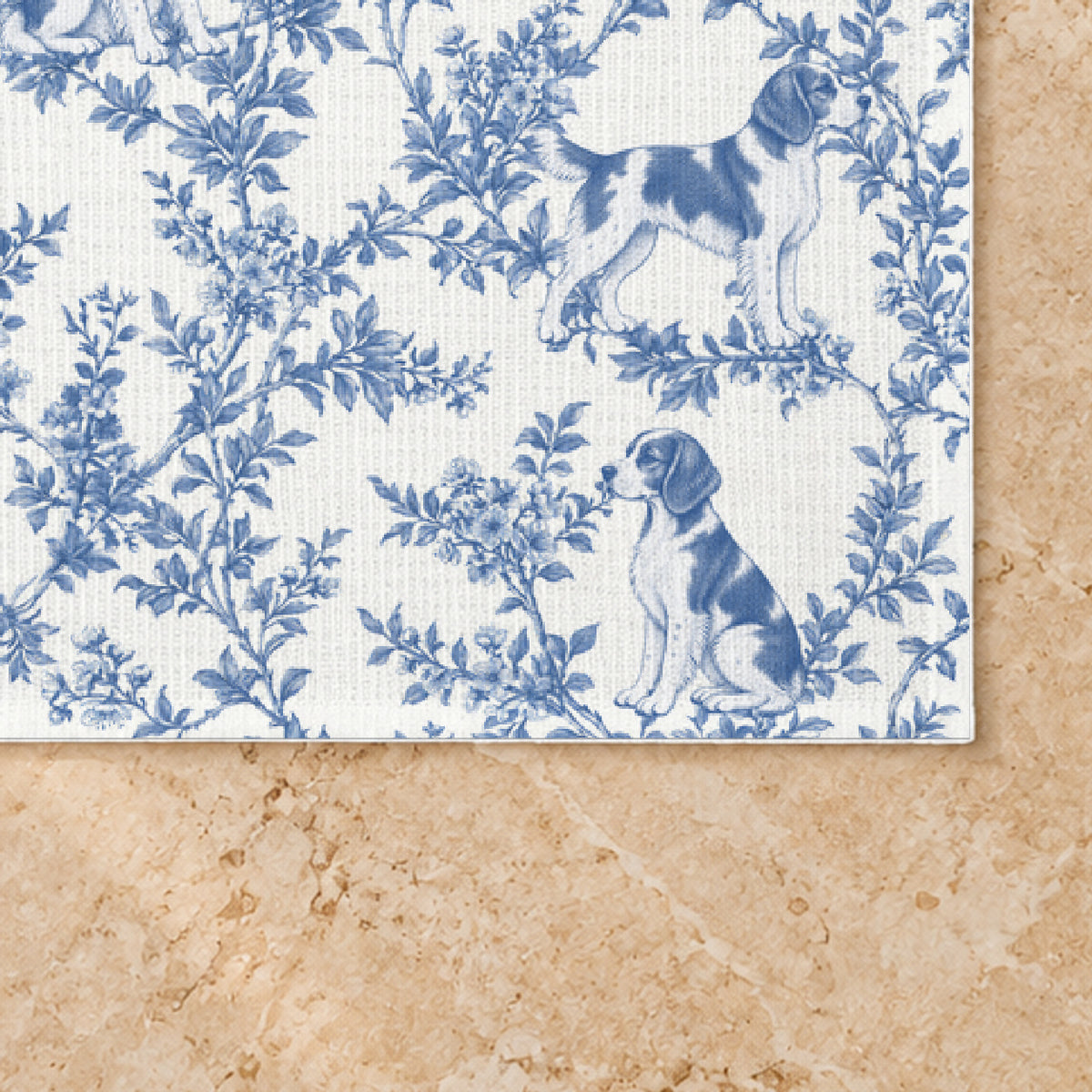 Brittany toile placemat — 03 Fabric Detail Blue