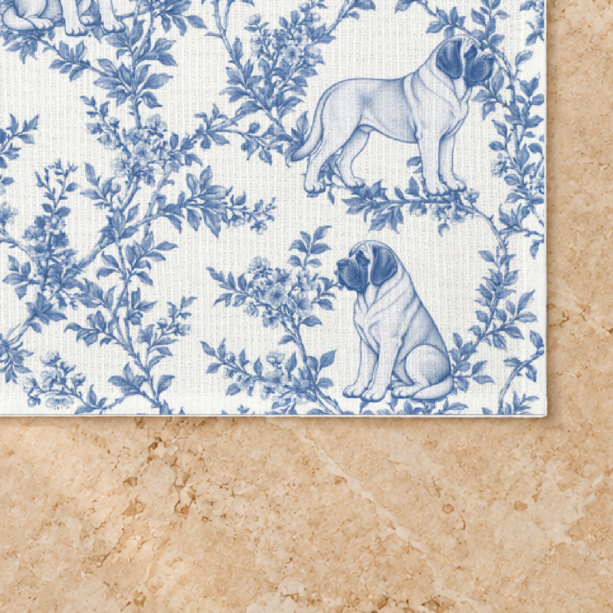 Mastiff toile placemat — 03 Fabric Detail Blue