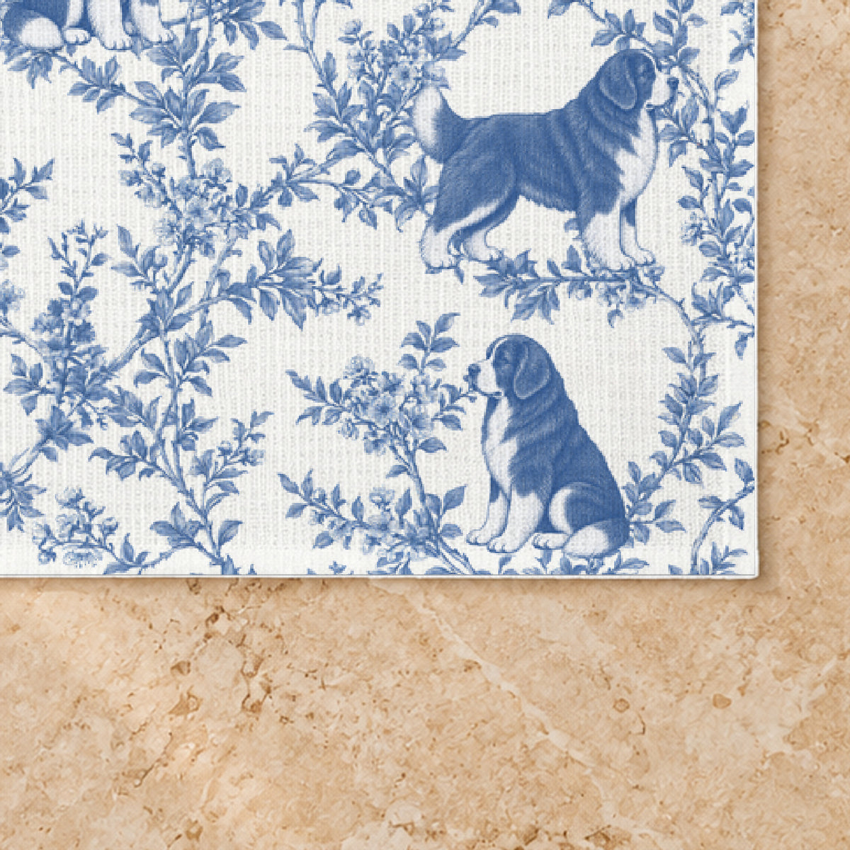 Newfoundland toile placemat — 03 Fabric Detail Blue