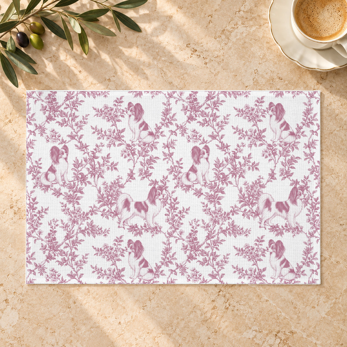 Papillon toile placemat — 01 Limestone Hero Pink