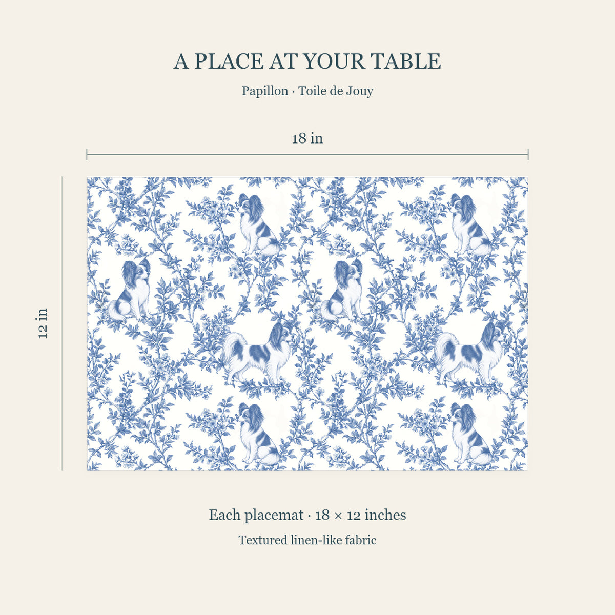 Papillon toile placemat — 04 Dimensions Blue