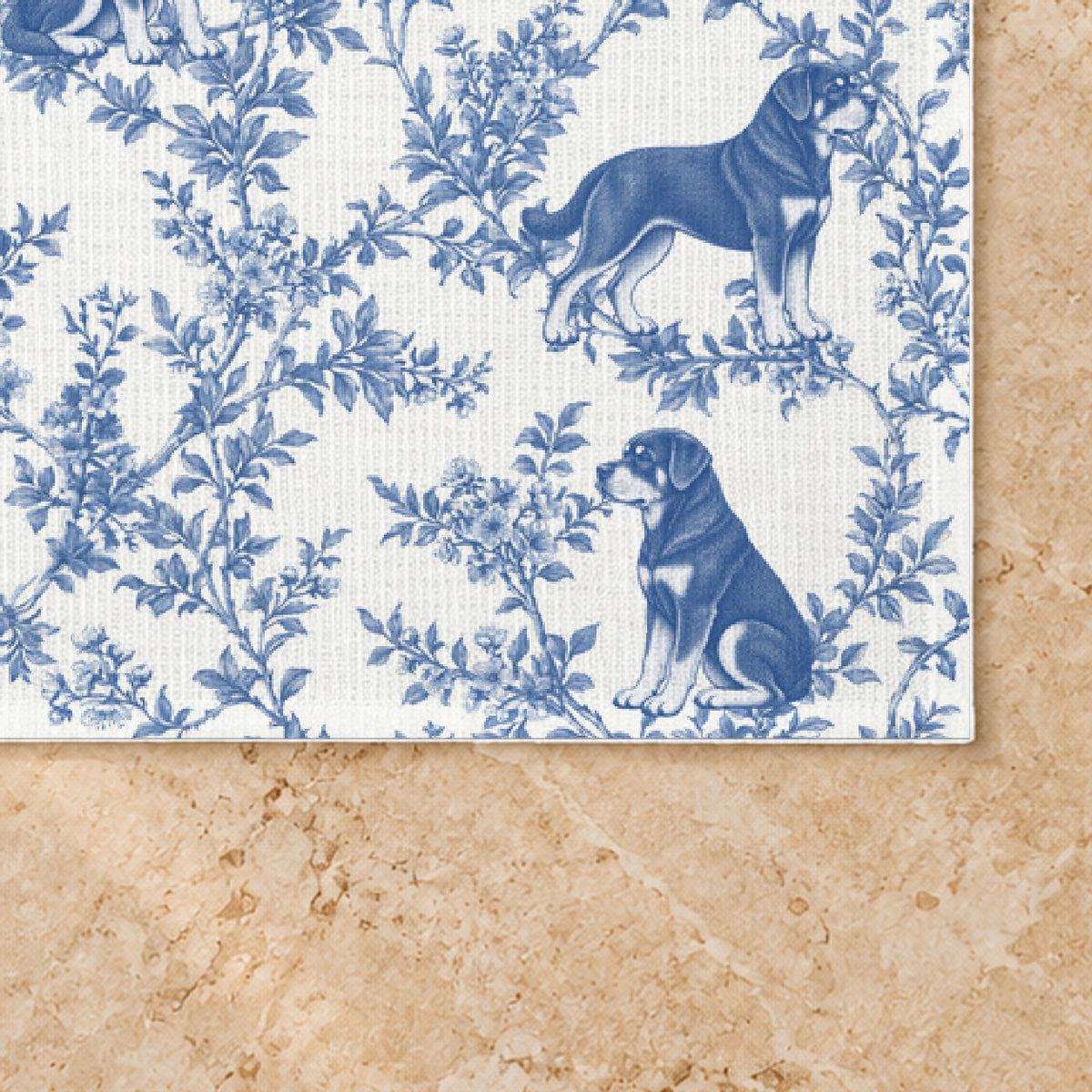 Rottweiler toile placemat — 03 Fabric Detail Blue