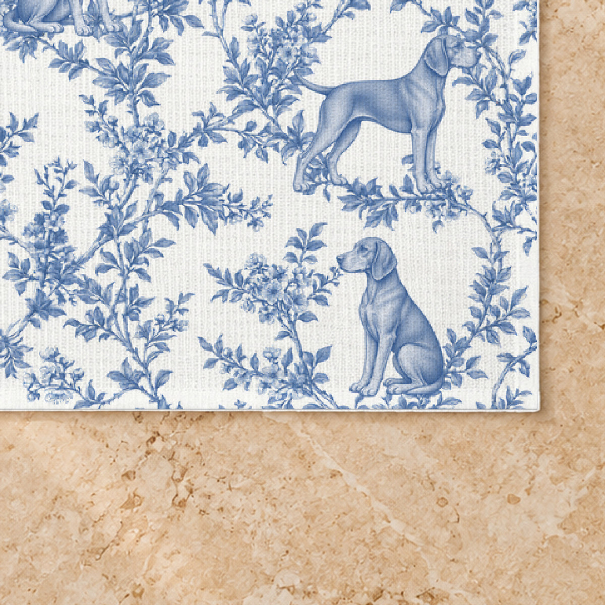 Vizsla toile placemat — 03 Fabric Detail Blue