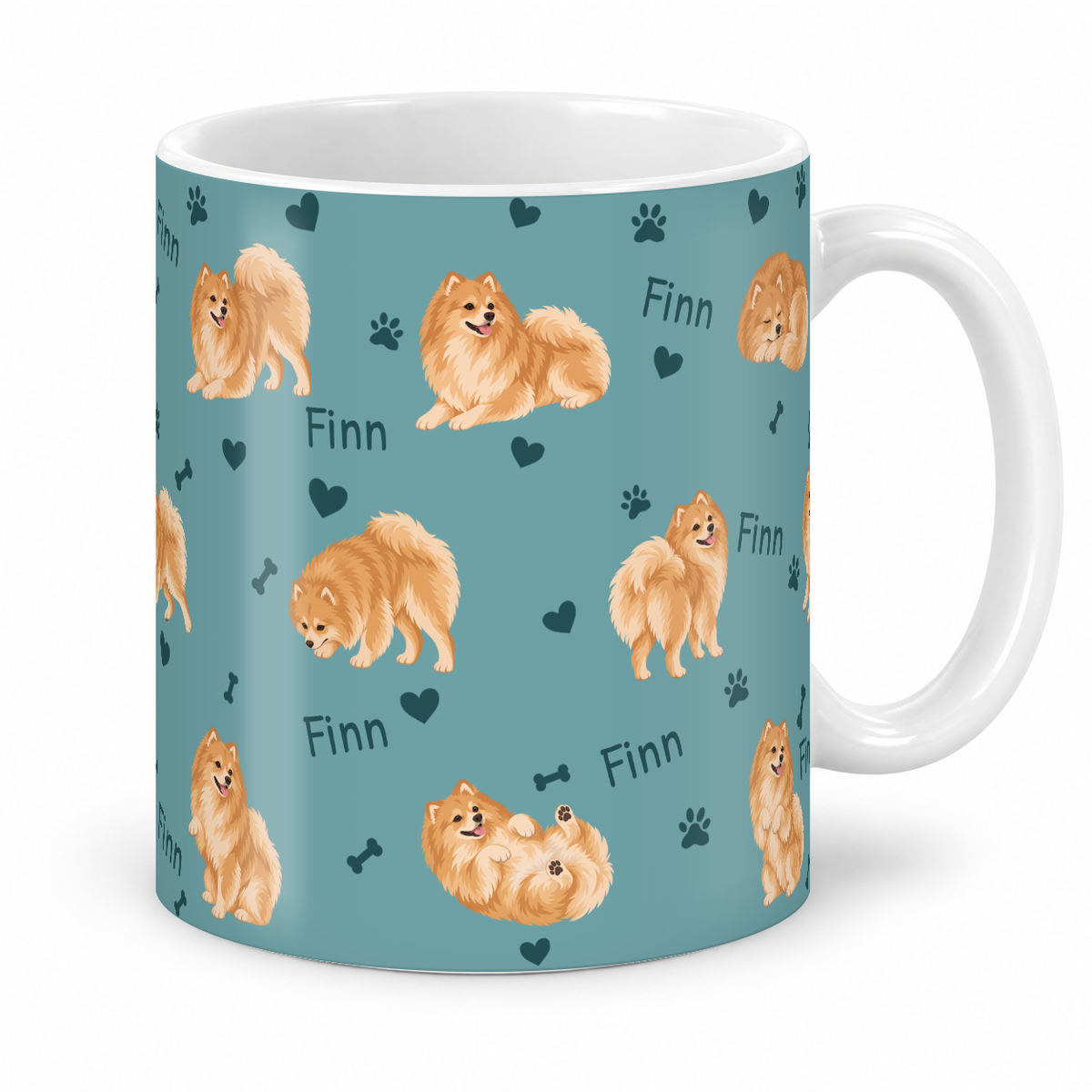Pomeranian personalized name mug — Muted Teal Studio