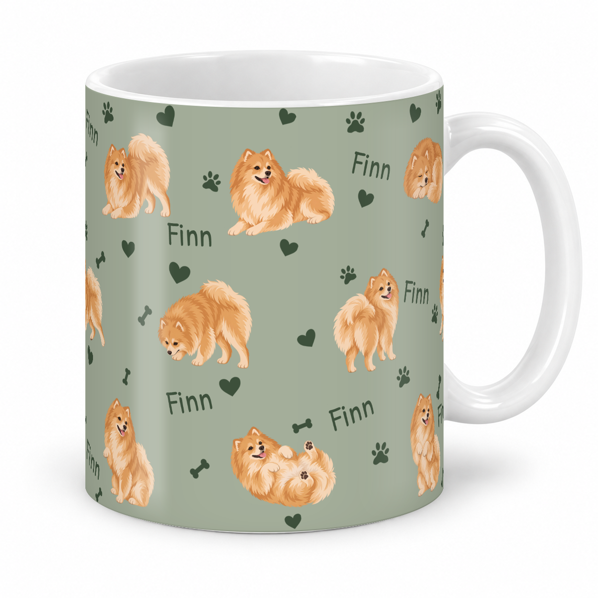 Pomeranian personalized name mug — Soft Sage Studio