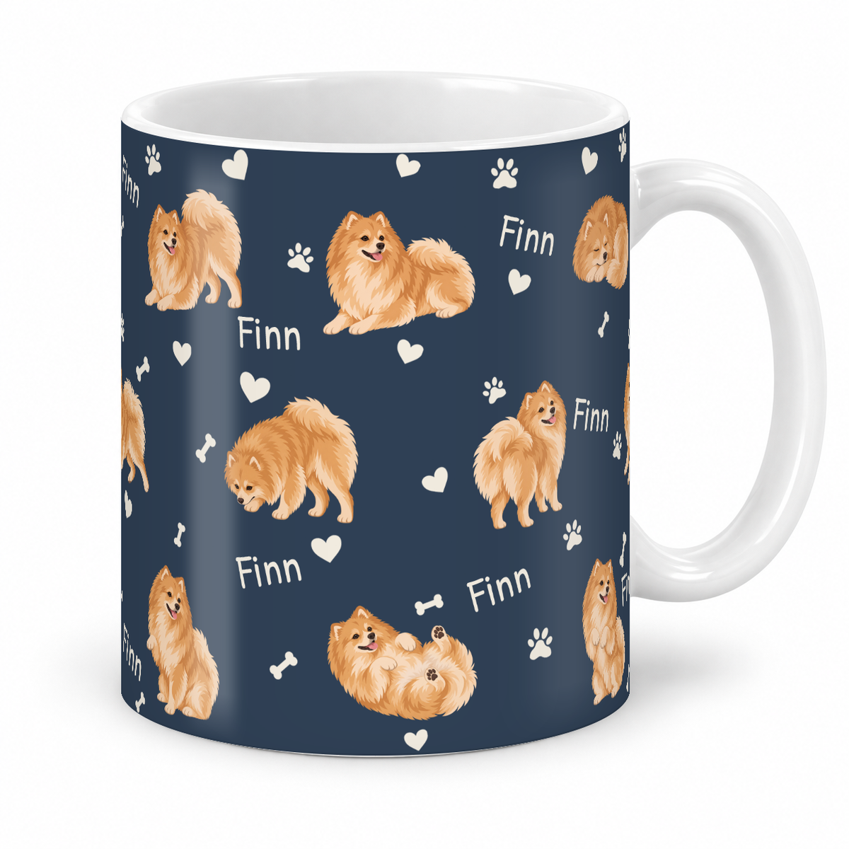 Pomeranian personalized name mug — Deep Navy Studio