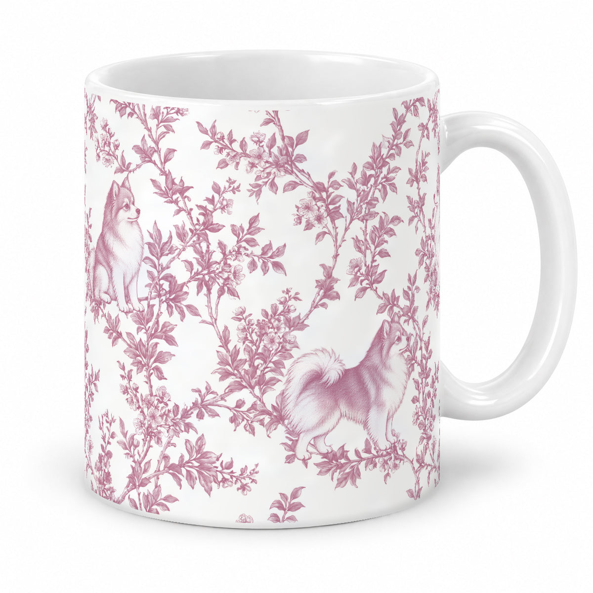 Pomeranian toile mug — Pink Studio