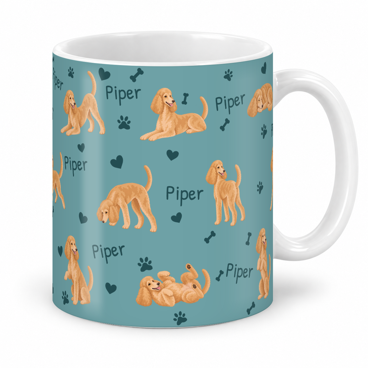 Poodle personalized name mug — Muted Teal Studio