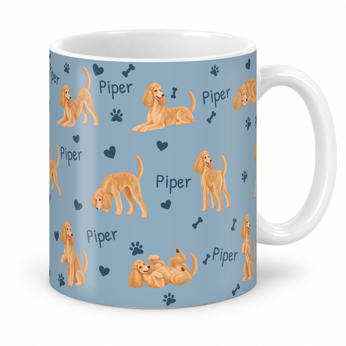 Poodle personalized name mug — Dusty Blue Studio