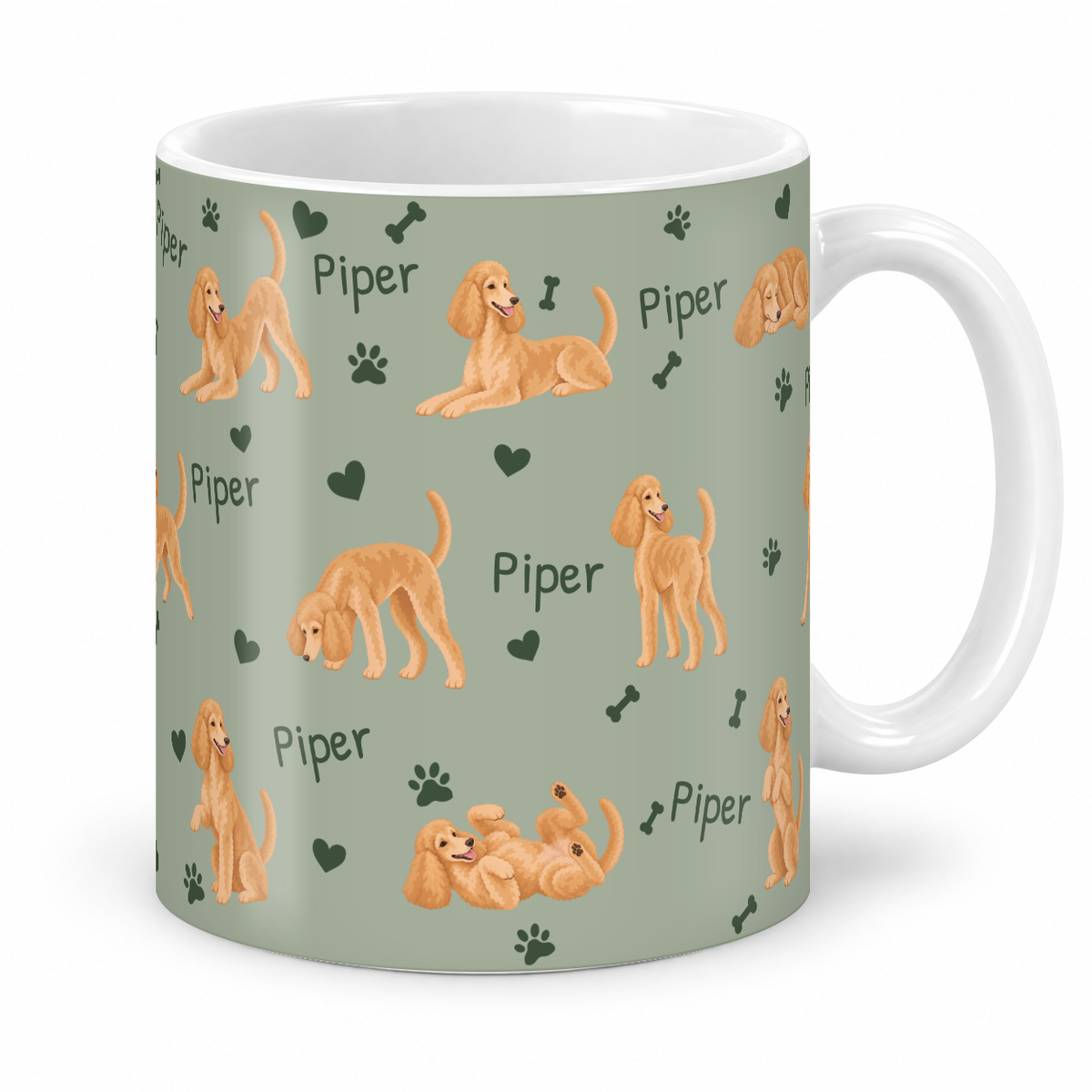 Poodle personalized name mug — Soft Sage Studio