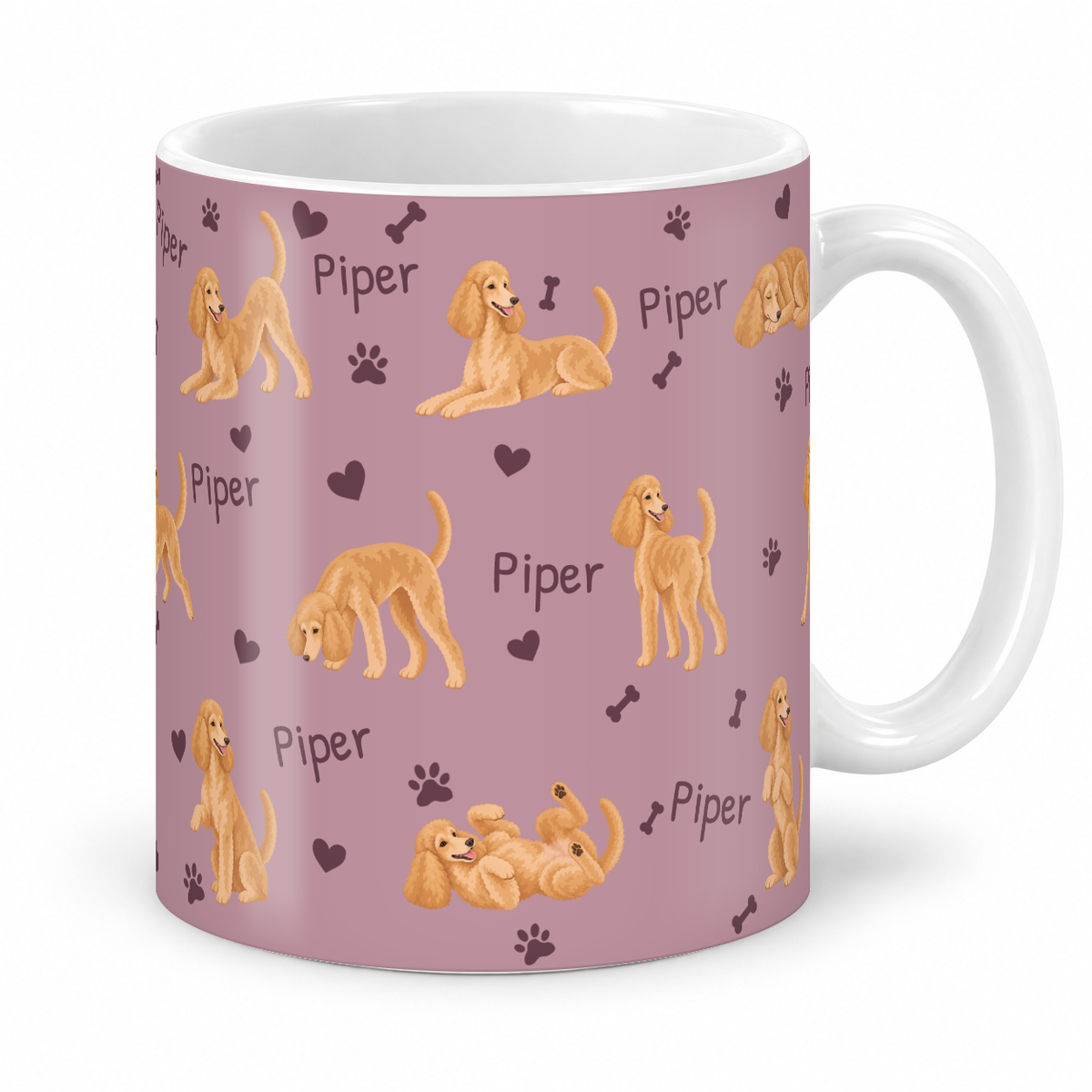 Poodle personalized name mug — Dusty Rose Studio