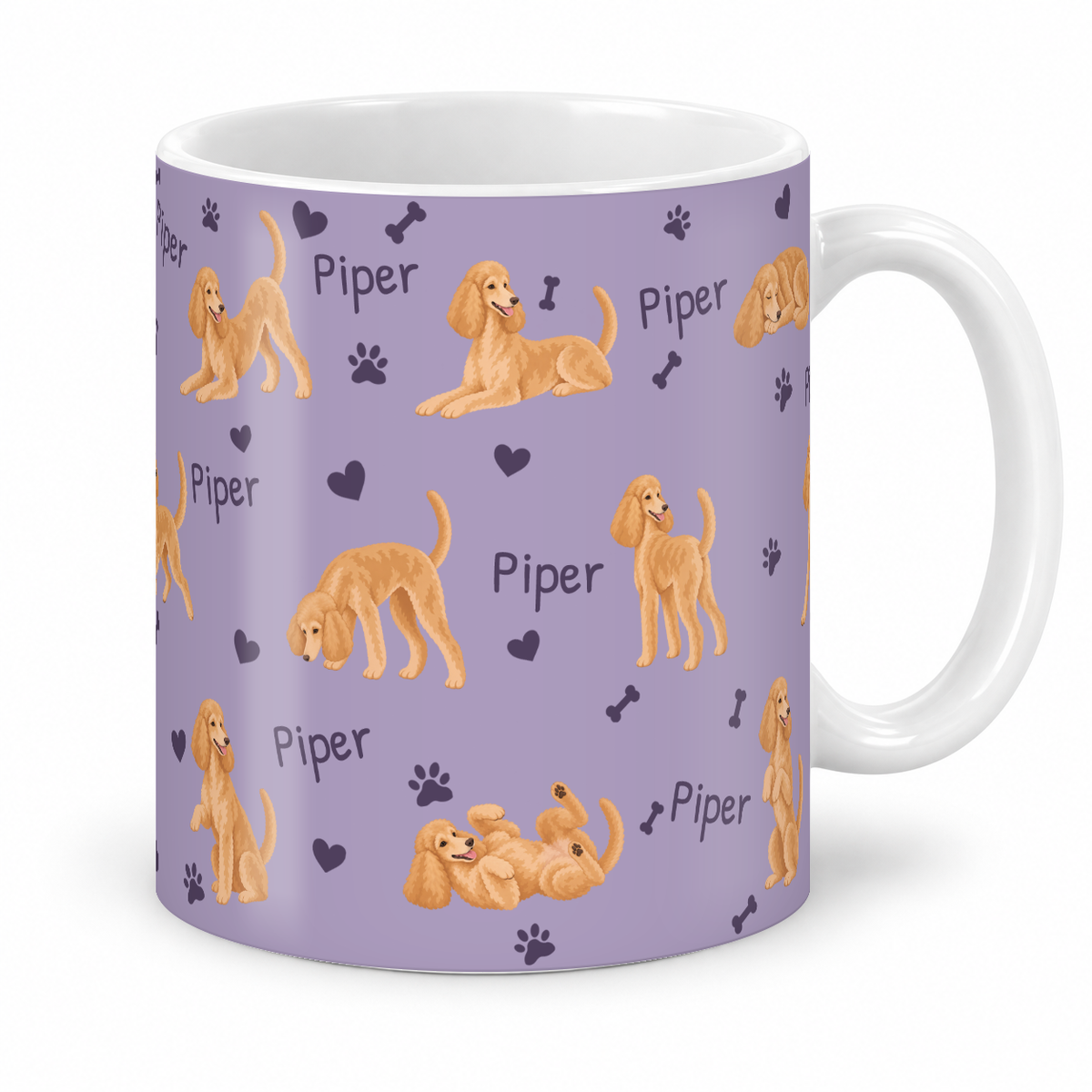 Poodle personalized name mug — Soft Lavender Studio