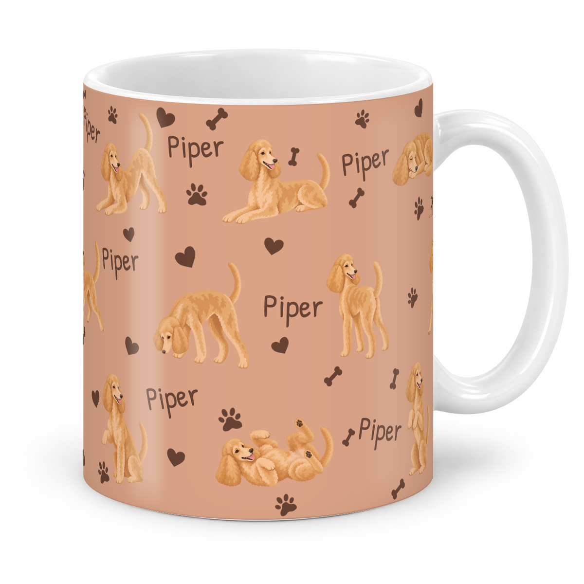Poodle personalized name mug — Peach Studio