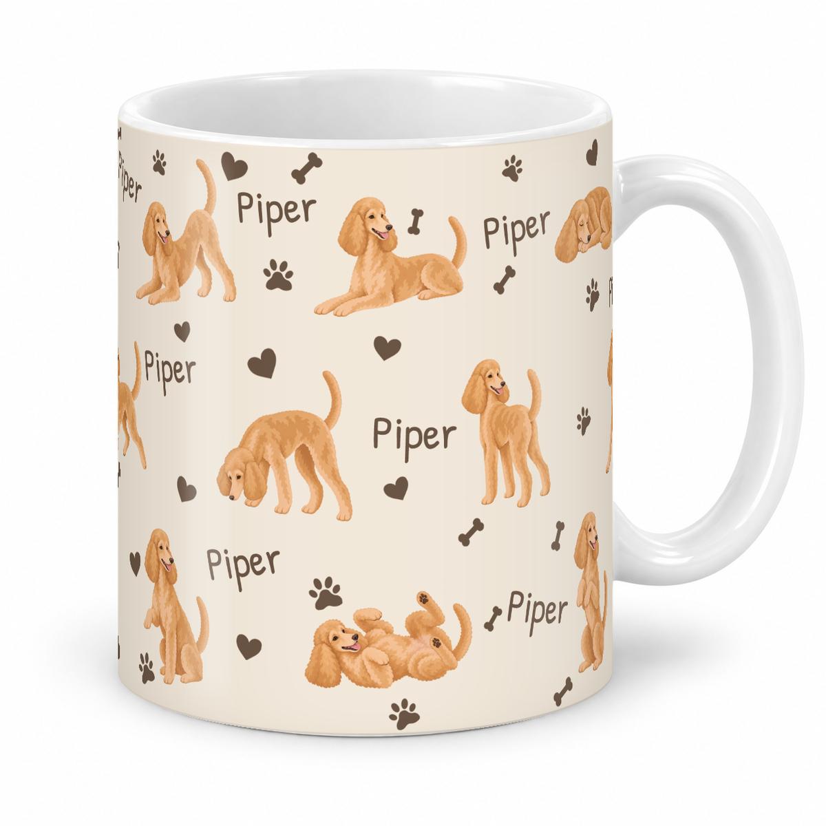 Poodle personalized name mug — Warm Ivory Studio