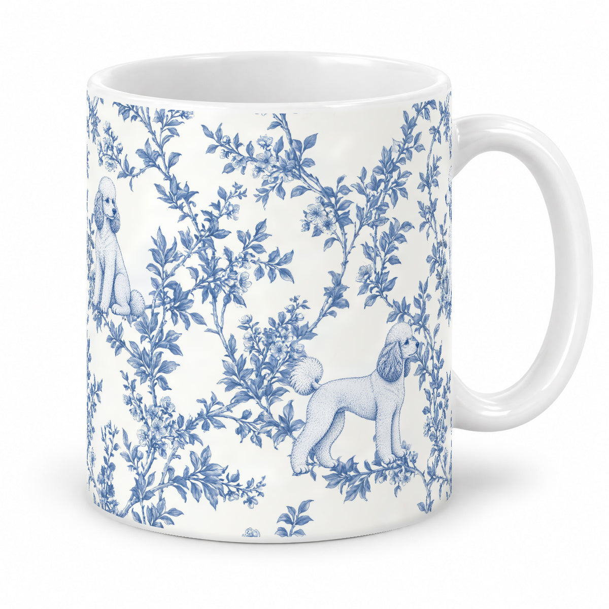 Poodle toile mug — Blue Studio