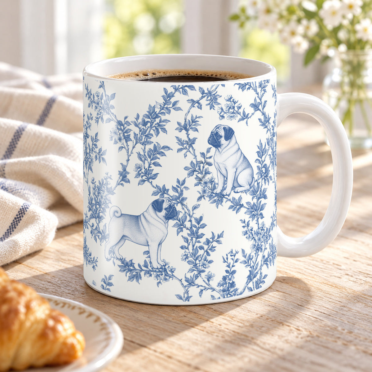 Pug toile mug — Blue Lifestyle