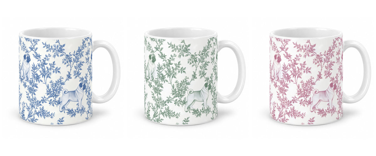 Pug toile mug — Three Colors