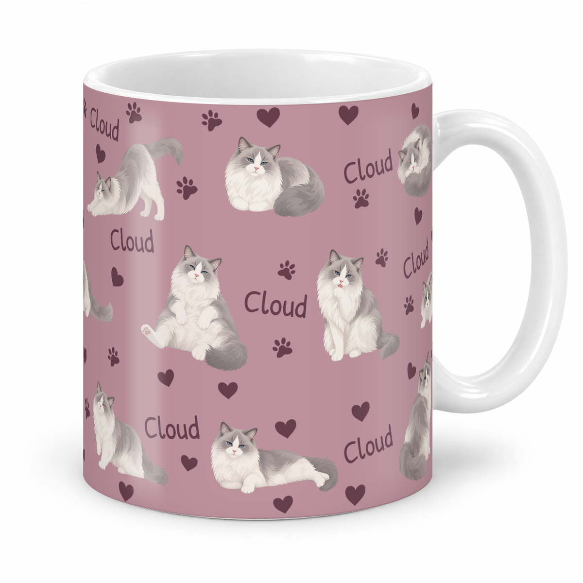 Ragdoll personalized name mug — Dusty Rose Studio