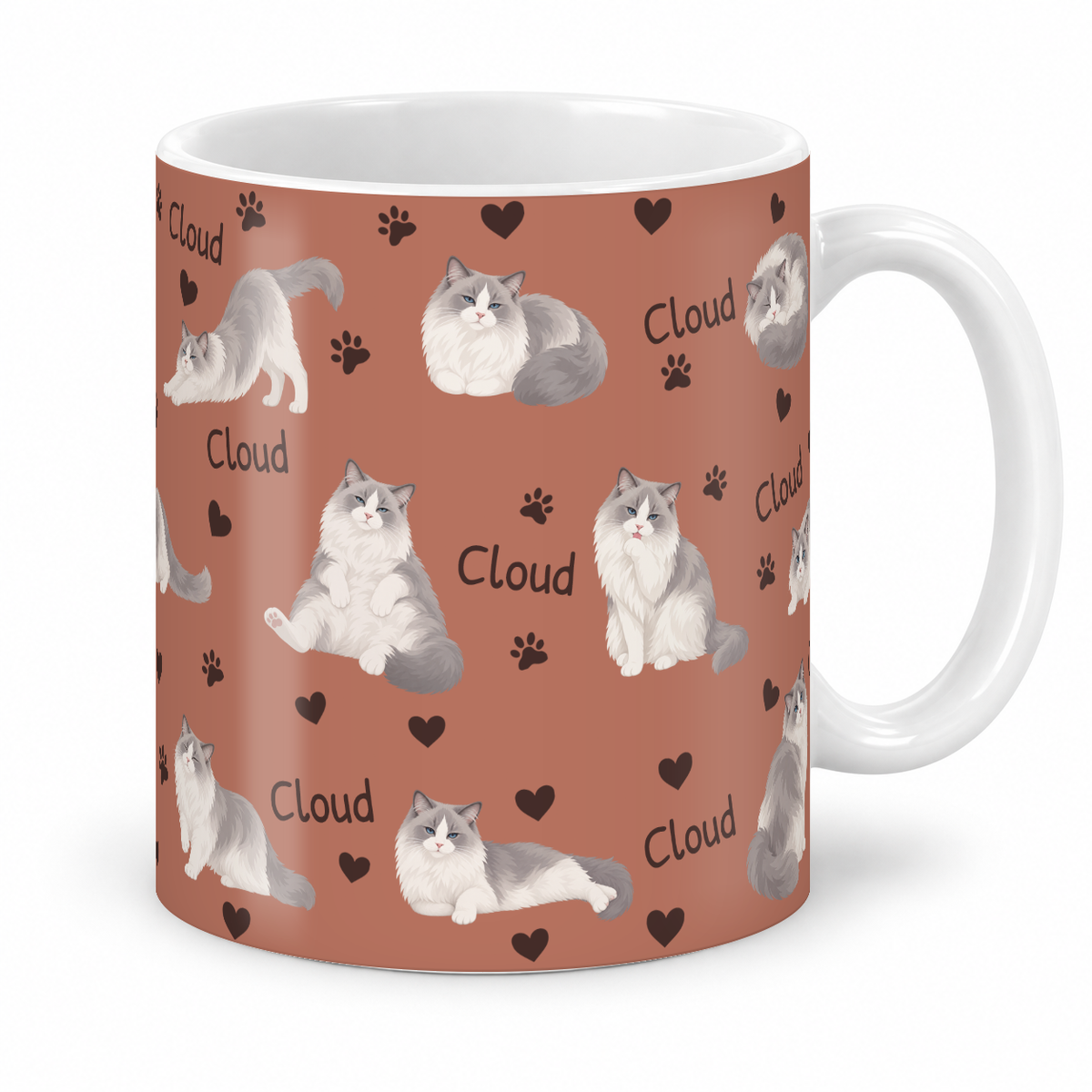 Ragdoll personalized name mug — Muted Terracotta Studio