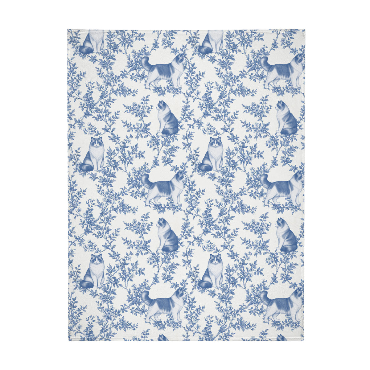 Ragdoll toile de Jouy blanket - Blue Blanket Flat