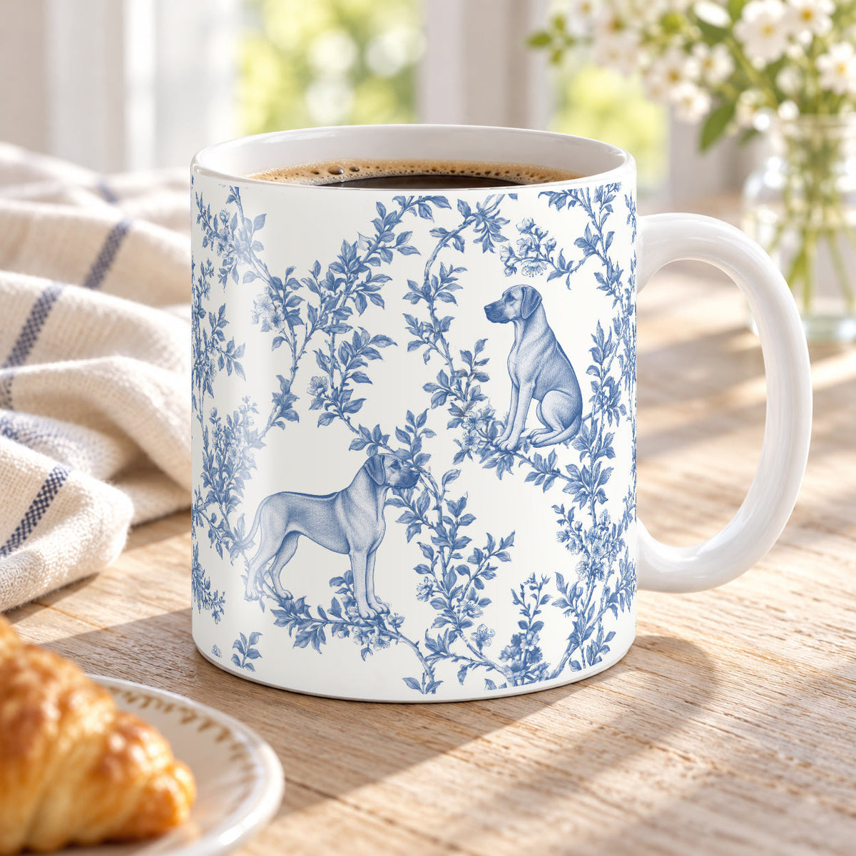 Rhodesian Ridgeback toile mug — Blue Lifestyle