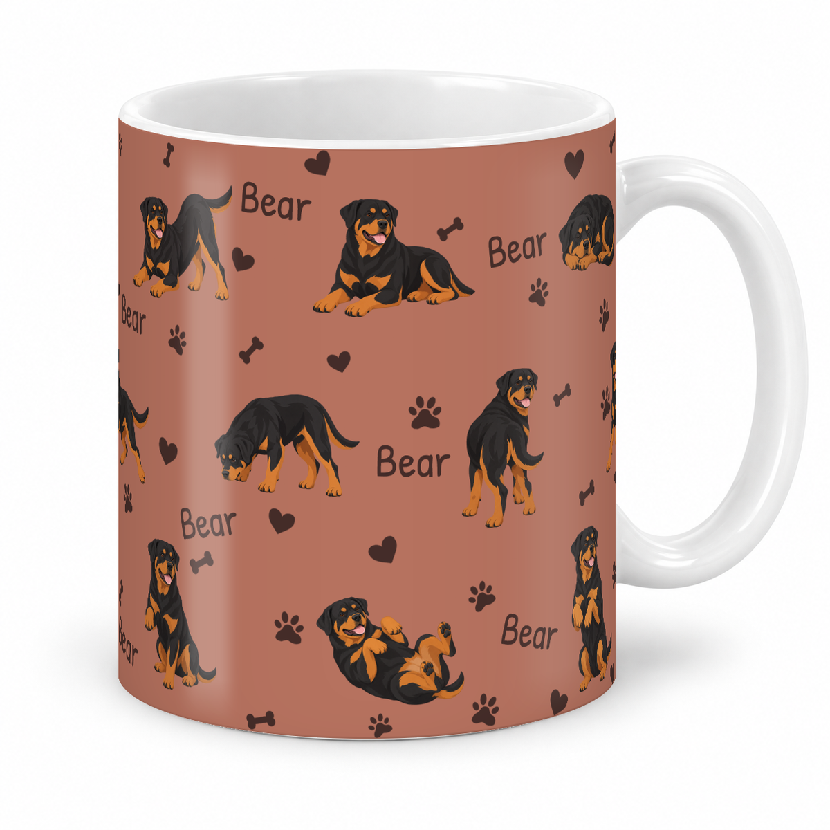 Rottweiler personalized name mug — Muted Terracotta Studio