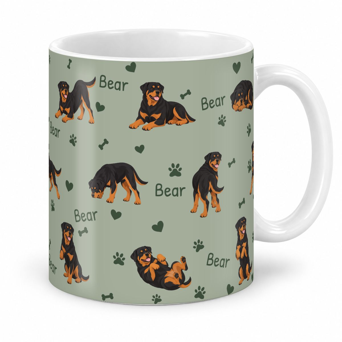 Rottweiler personalized name mug — Soft Sage Studio